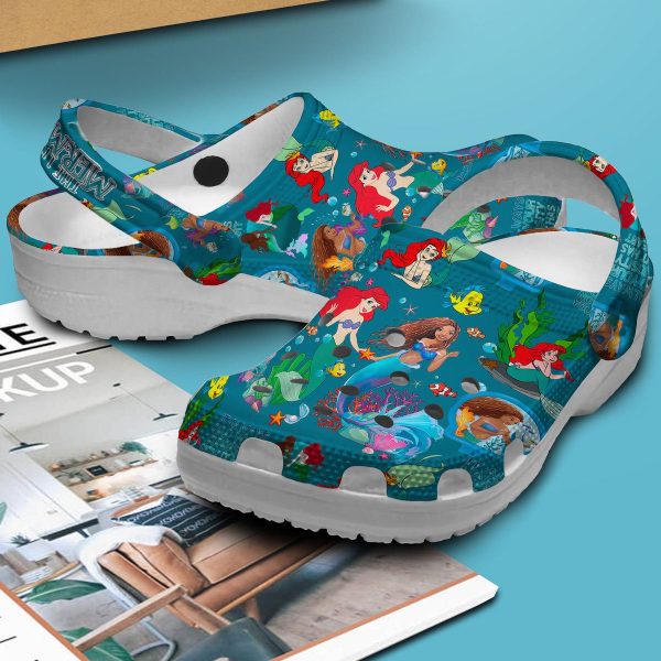 image 24 1 3, Pretty Classic Crocs Disney The Little Mermaid Blue Sandals, Non-slip And Soft For Daily Wear, Adult, Blue, Classic, Kids, Non-slip, Pretty, Soft