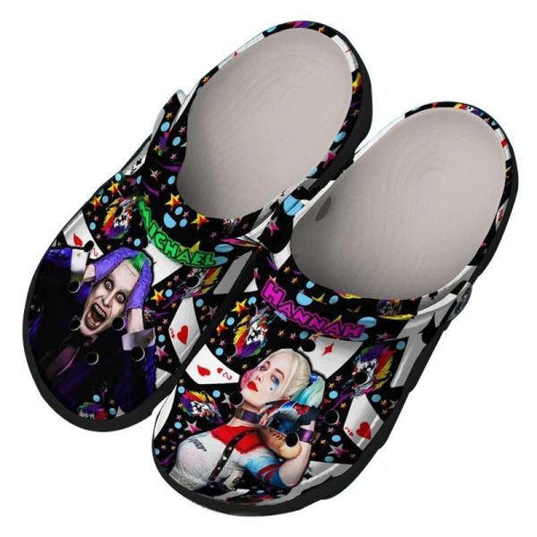 image 241 1, Personalized Joker And Harley Quinn Classic Crocs, Unisex Movie Character Clogs, Classic, Personalized, Unisex