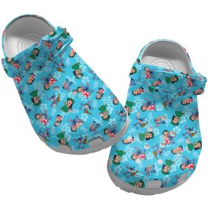 image 27 1, Color Your Outfit With Our Eye-Catching Disney Lilo And Stitch Blue Crocs, Unisex Classic Clogs For Kids And Adults, Blue, Classic, Eye-catching, Unisex
