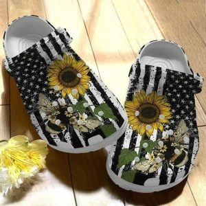 image, Unique and Water-proof Queen Bee Floral Crocs, Unique, Water-proof