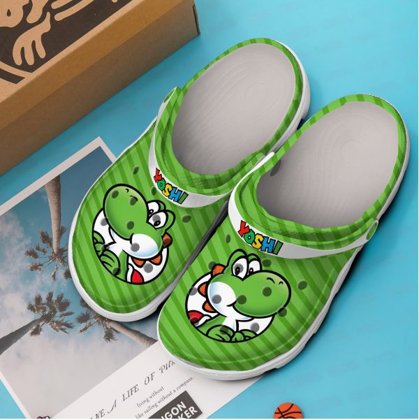 Yoshi Super Mario Green Crocs, Color To Your Outfit Crocs