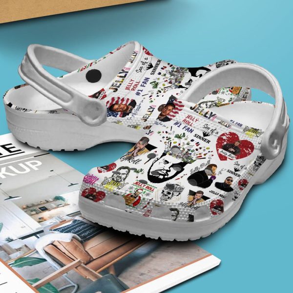 image 352, For Fans, Special Design Lightweight And Water-Resistant Singer Jelly Roll Crocs, Music Star Crocs, Quick Delivery Available!, Lightweight, Special, Water-Resistant