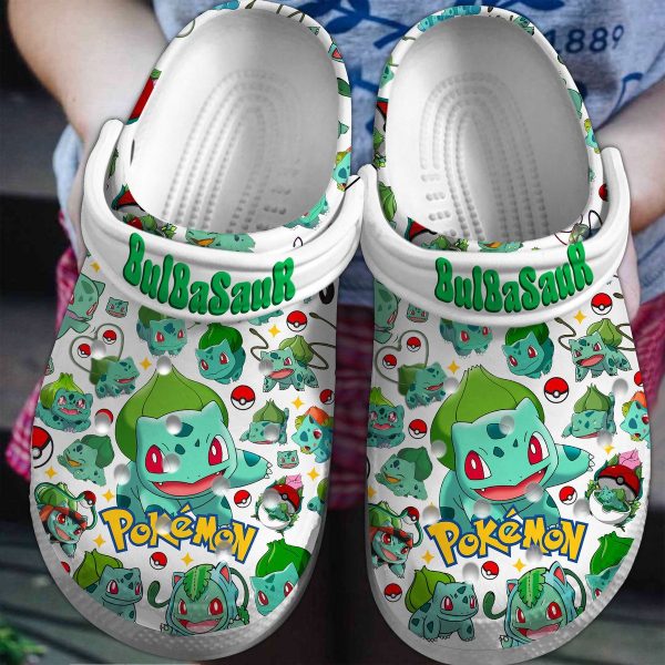 image 358, Funny Bulbasaur Pokemon Crocs, Anime Crocs For Adult, Perfect For Outdoor Activity, Adult, Funny
