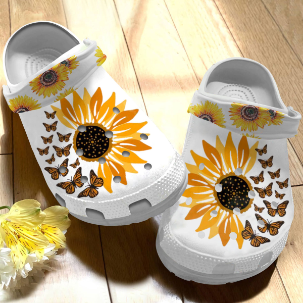 image 36, Exclusive Personalized Butterfly Sunflower Crocs For Adult, Exclusive, Personalized