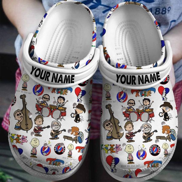 image 397, Peanuts X Grateful Dead Music Band Crocs, Limited Edition Crocs For Kids And Adult, Adult, Kids, Limited Edition