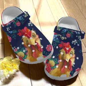 image 43, Black Lightweight And Breathale Beautiful Chicken Floral Crocs, Order Now for a Special Discount!, Black, Breathable