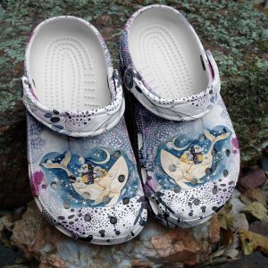 image 46 119, Hippie White Whale With Baby Seal Magic Ocean 3d Printed Classic Unisex Crocs, 3d Printed, Classic, Unisex, White