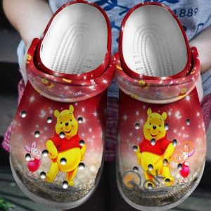 image 46 124, Lovely Winne The Pooh & Piglet Unisex Special Red Crocs, Wide-fit Slippers, Red, Special, Unisex, Wide-fit