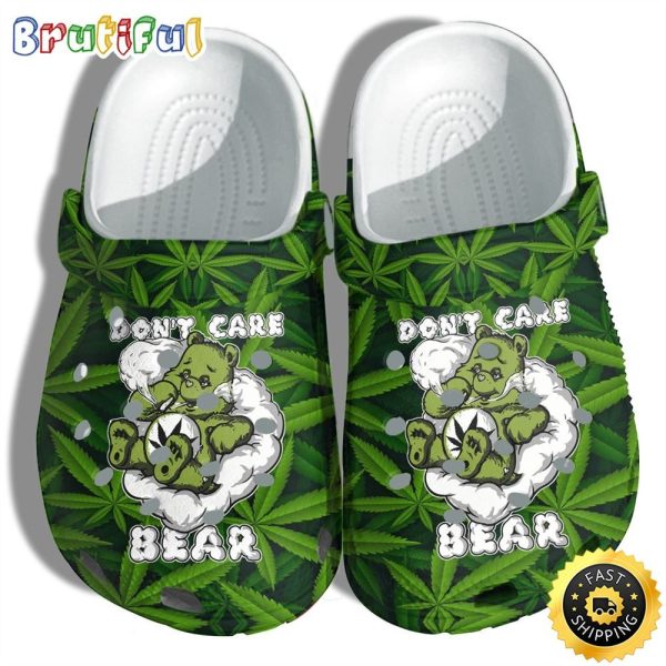 image 46 14, Weed Bear Funny High Do Not Care Anything Adult Crocs, Easy To Buy!, Adult