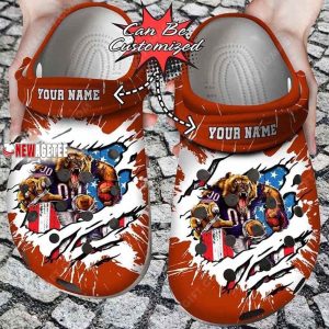 image 46 36, Awesome Chicago Bears Tie Dye Unisex Clogs, Comfort Crocs For Adult, Adult, Comfort, Unisex