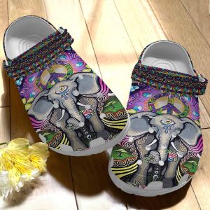 image 46 52, Tie Dye Clogs Elephant Lined Adult Wide-side Crocs, Fast Shipping Is Available, Adult, Lined, Wide-side
