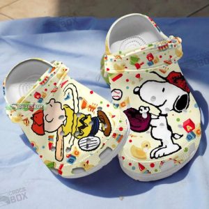 image 46 85, Lovely Snoopy And Charlie Brown Play Baseball Unisex Comfort Crocs, Comfort, Unisex