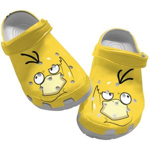 image 50 1, Funny Pokemon Psyduck Yellow Print Crocs, Easy To Clean, Funny, Yellow