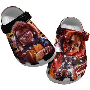 image 570, Fluffy Horror Halloween Chucky Unisex Crocs, Fast Shipping Is Available!, Fluffy, Unisex