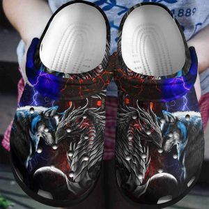 image 6 2 2, New Design And Cool Battle Red Dragon and Blue Wolf Crocs, Fast Shipping!, Blue, Cool, New Design, Red