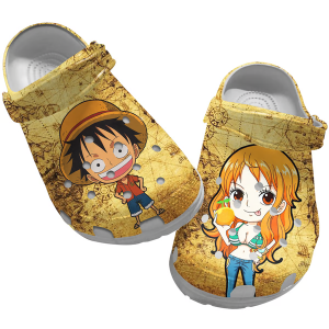image 602, Stylish And Fashionable Luffy And Nami Crocs, One Piece Anime Clogs, Fashionable, Stylish