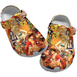image 603, Colorful Design Of One Piece Characters Soft And Lightweight Crocs, Colorful, Soft