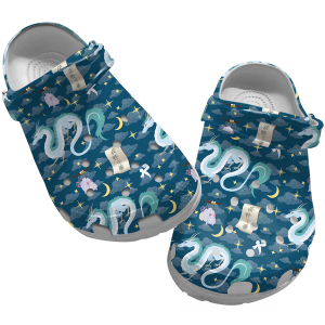 image 617, Classic Lightweight Spirited Away Crocs Blue And White Clogs, Blue, Classic, White