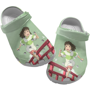 image 620, Running Chihiro Anime Crocs, Unisex Spirited Away Green Clogs Shoes, Green, Unisex