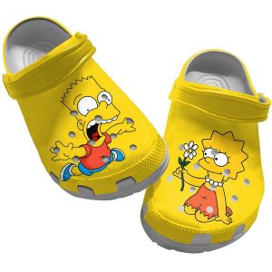 image 671, Bart Simpsons And Cute Lisa Simpson Yellow Crocs For Adults, Cute, Yellow