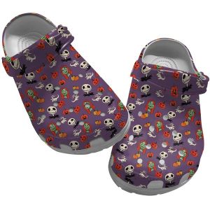 image 676, Adult Unisex And Safety Jack Skellington And Sally Halloween On The Purple Crocs, Fast Shipping!, Adult, Purple, Safety, Unisex