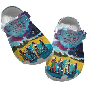 image 695, Blue And White Water-proof Crocs, Crocs Inspired By Stranger Things Film, Blue, Water-proof, White