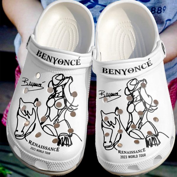 image 73 1, Durable Breathable And Water-Proof Beyonce Singer Music Art Collection On The White Crocs, Easy to Buy!, Breathable, Durable, Water-proof, White