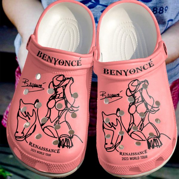 image 75 1 1, Classic Non-slip And Water-Proof Beyonce Singer Music Art Collection On The Pink Crocs, Quick Delivery Available!, Classic, Non-slip, Pink, Water-proof