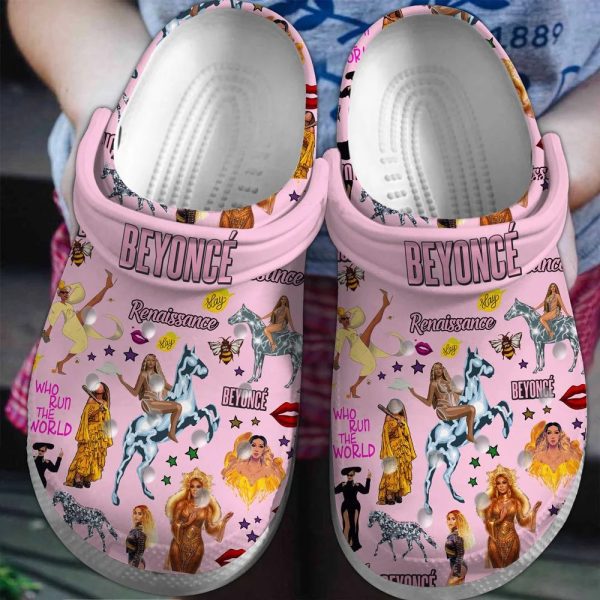 image 81 1 1, New Design And Durable Slay Singer Beyonce Who Run The World Music On The Light Pink Crocs, Order Now for a Special Discount!, Durable, Light Pink, New Design