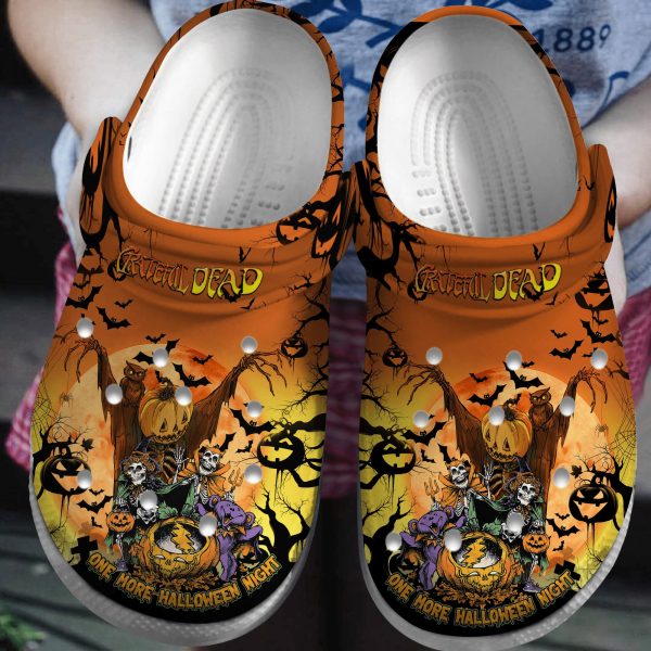 image 83 1 1, Perfect for Halloween, Adult Unisex And Water-Resistant Grateful Dead Spooky Halloween Crocs, Easy to Buy!, Adult, Unisex, Water-Resistant