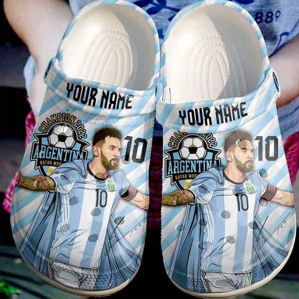 image 90 1, Personalized Breathable And Durable World Cup Qatar Champion 2022 Argentina Messi Crocs, Easy to Buy!, Breathable, Durable, Personalized