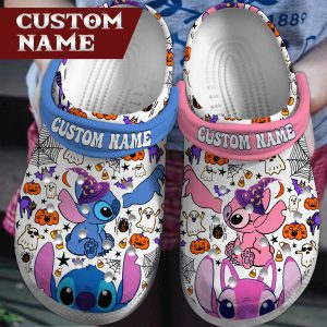 image 94 1, Customized Disney Stitch And Angel Couple Halloween Crocs, Available Sizes For Kids And Adult, Adult, Kids