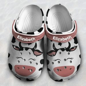 image 2, Personalized and Water-proof Smiling Dairy Cow Crocs, Personalized, Water-proof