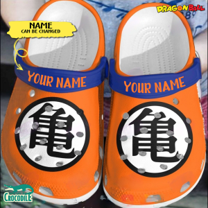 mau 4, 3d Printed Orange Dragon Ball Personalized Crocs, Water-Resistant Crocs For Outdoor Activity, 3d Printed, Personalized, Water-Resistant