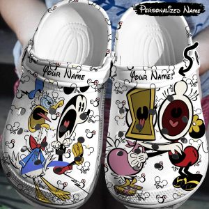 personalized funny mickey mouse crocs 3d clog shoes 7213 ymv3d, Personalized White Funny Mickey Mouse Clogs, The Best Crocs For Adult, Adult, Funny, Personalized, White