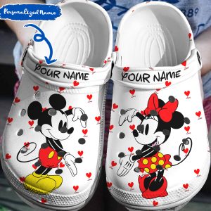 your disney story your personalized style mickey minnie crocs 3d clog shoes 5982 ywgth, Customized Mickey Mouse & Mini Mouse Classic Adult White Crocs, Adult, Classic, Customized, White
