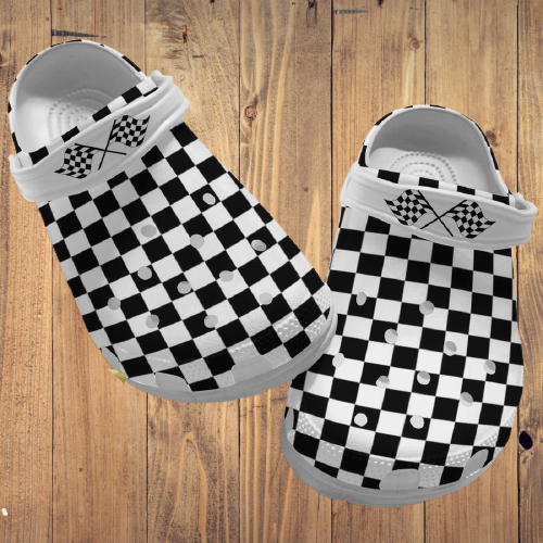 durable and water resistant checkered flag full of crocs quick delivery available pauoo