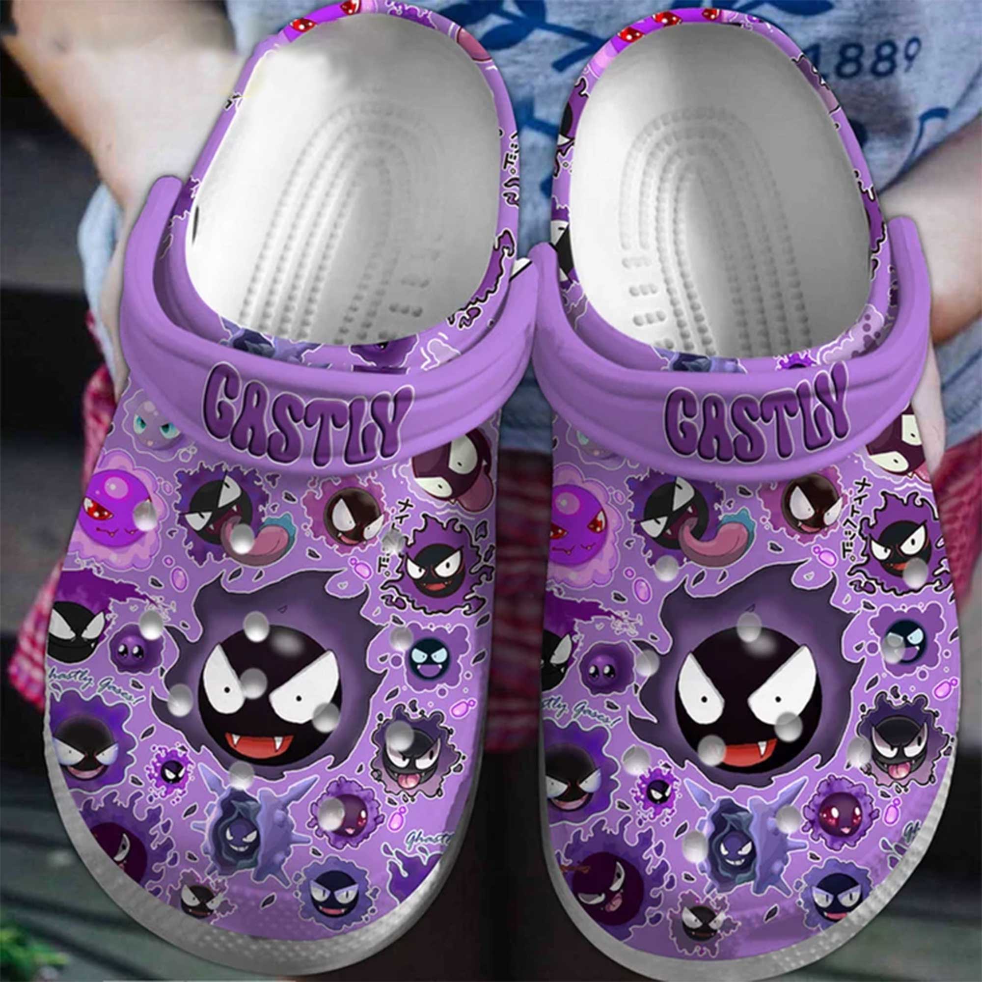 for pokemon fan adult unisex and breathable gengar on the purple crocs order now for a special discount kmjoz