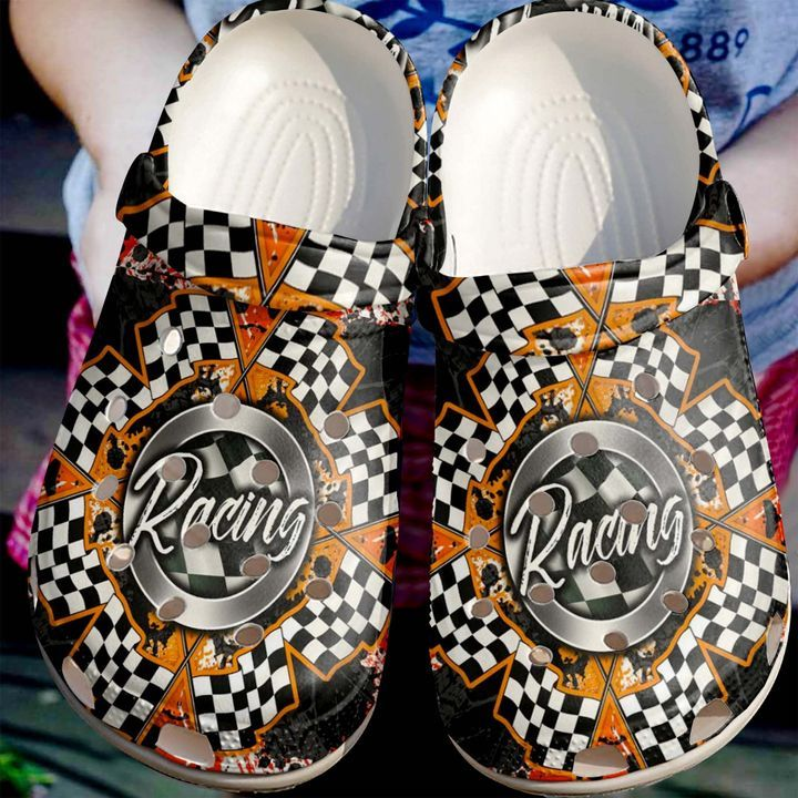 new design classic and non slip racing checkered flag crocs order now for a special discount 5xb91