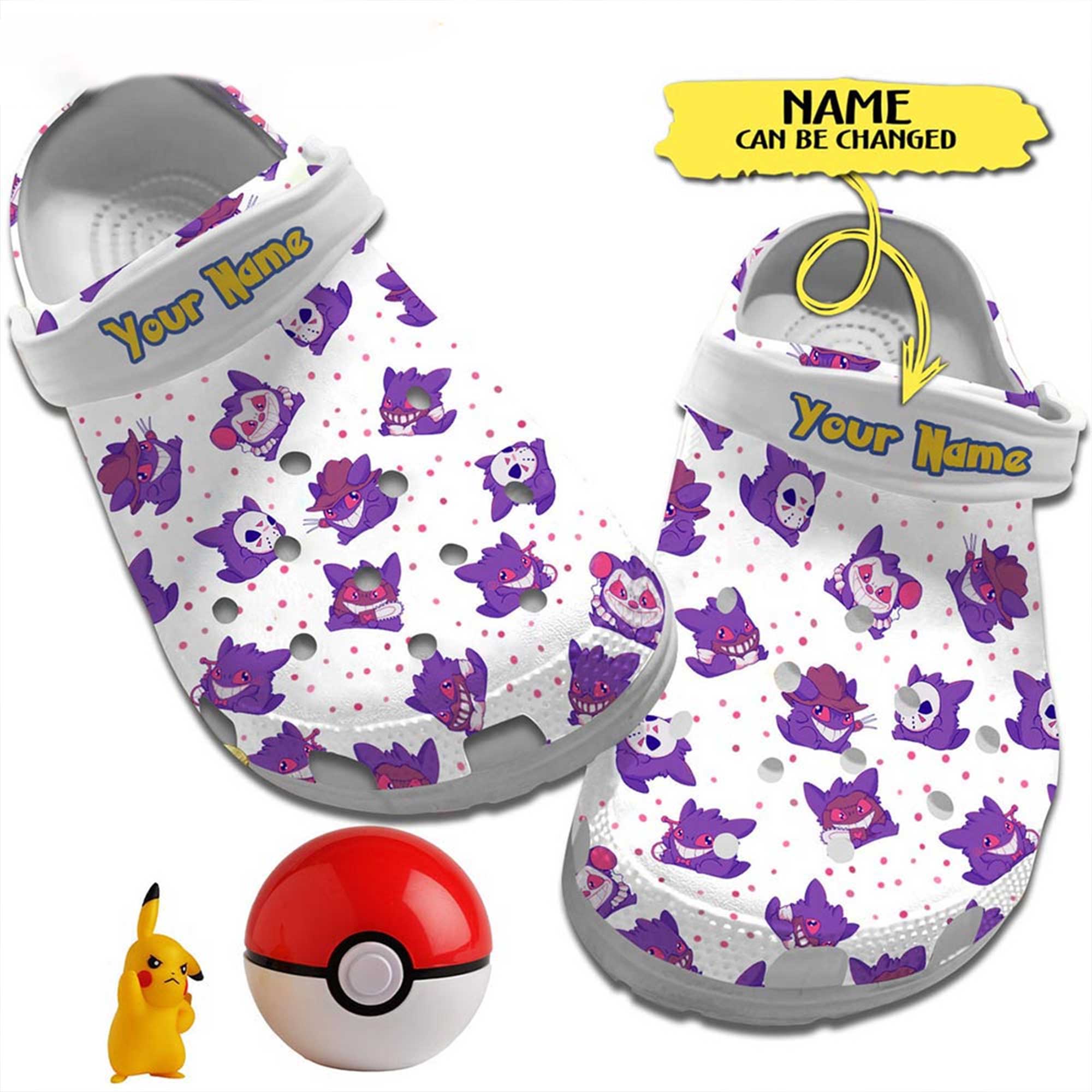 personalized breathable and water resistant crocs funny gengar on the white crocs fast shipping msaca