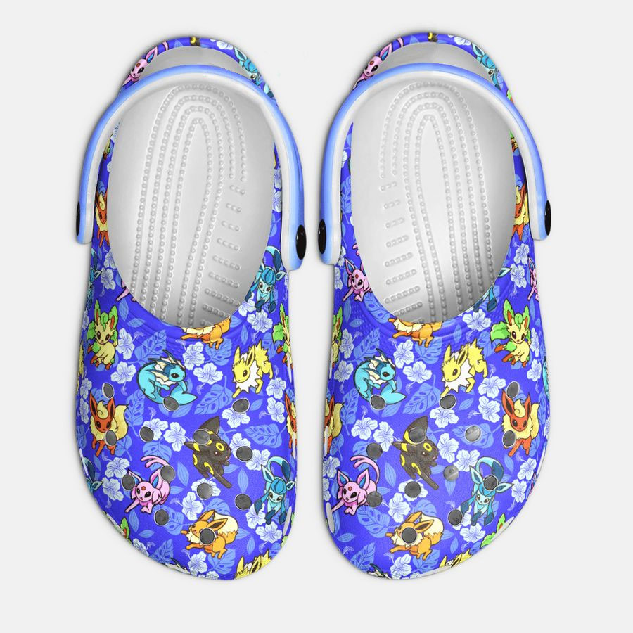special design breathable and durable eevee collection on the blue crocs buy more save more psdsd
