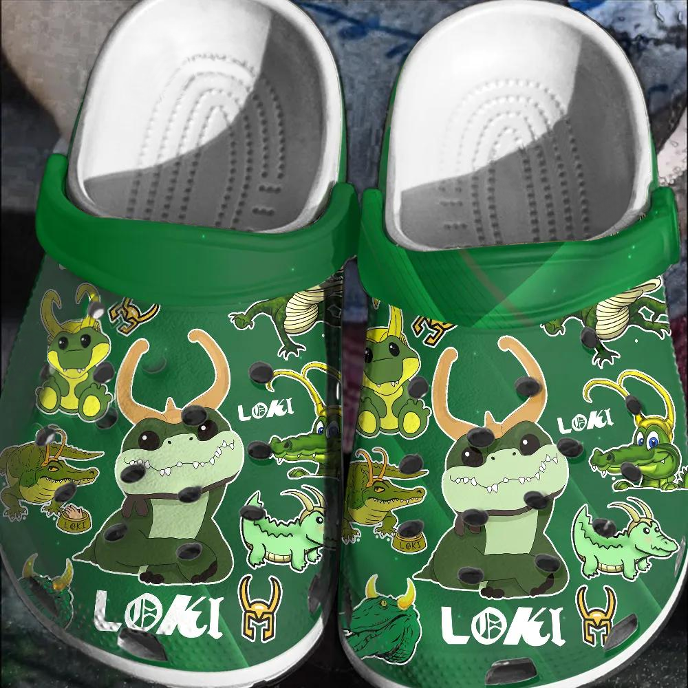 special design durable and non slip alligator loki on the green crocs quick delivery available tc38o