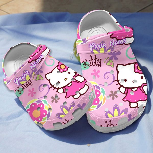 GSU1701411custom mockup 1, Limited Edition Crocs Cartoon Hello Kitty Cute Floral Pattern Clogs, Size 8, Shop Now!, Cute, Size 8