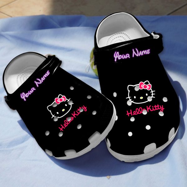 GSU1701413custom mockup 1, Refresh Your Style With Our Exclusive Hello Kitty Black Crocs, Size 8, Fast Shipping & 24/7 Support!, Black, Exclusive, Size 8