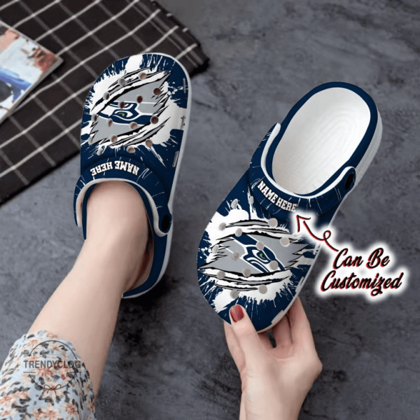 image 83, Personalized Lightweight Seattle Seahawks NFL Navy Crocs, Shop Now For The Best Price, Lightweight, Navy, Personalized