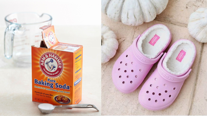 Clean Crocs at home with banking soda