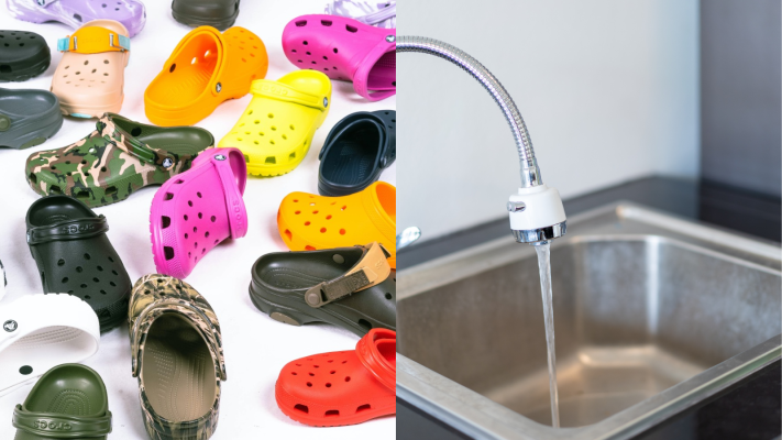 Rinse the Crocs with clean water
