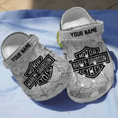 personalized harley davidson grey classic crocs fun and safe for outdoor play drmrt (1)