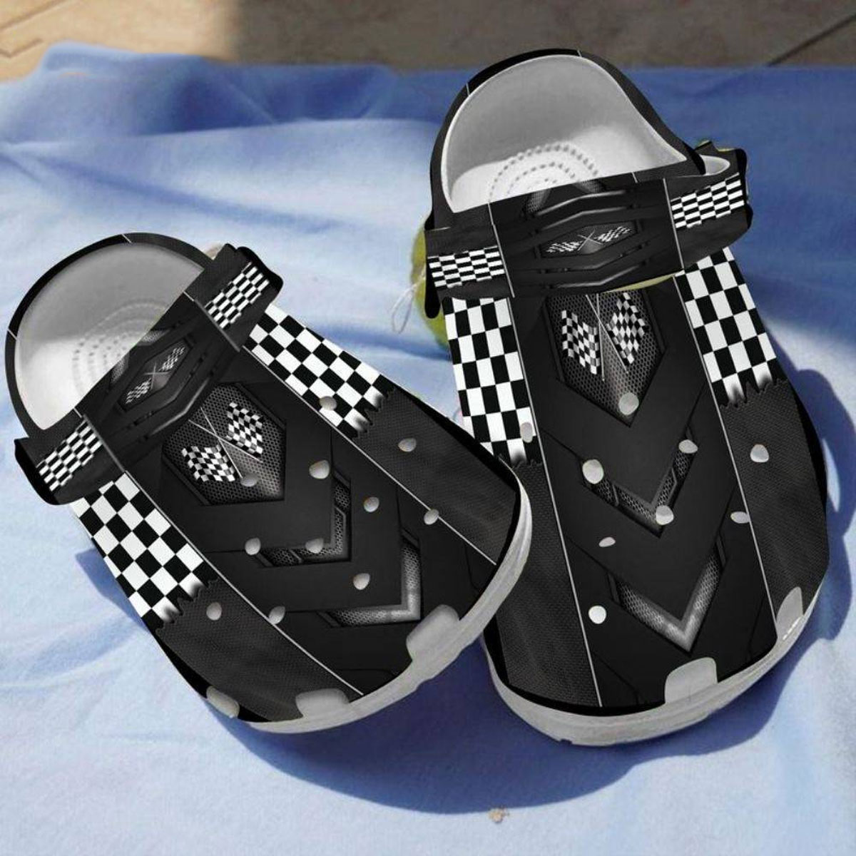 Checkered Flag Crocs