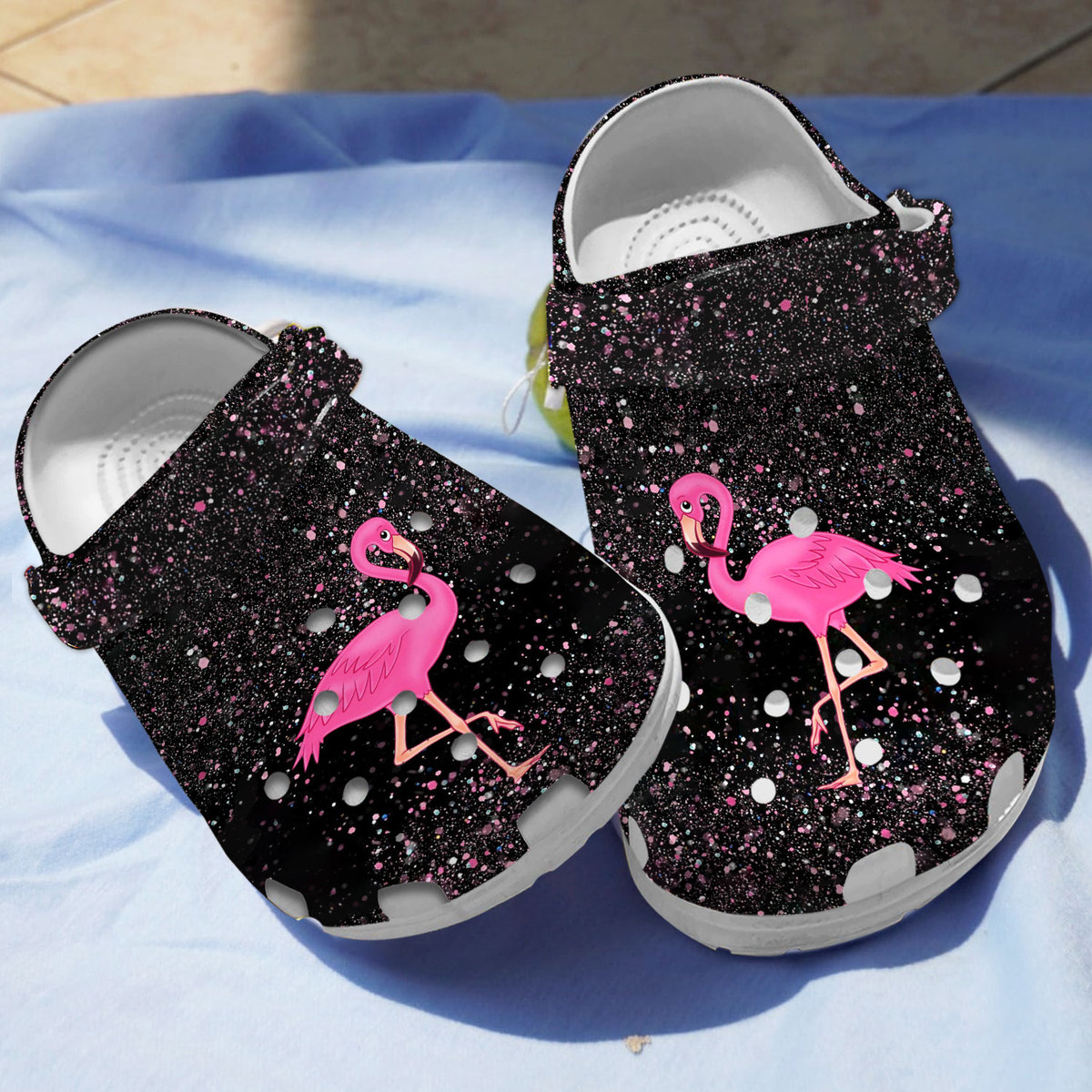 Flamingo Glitter Clogs